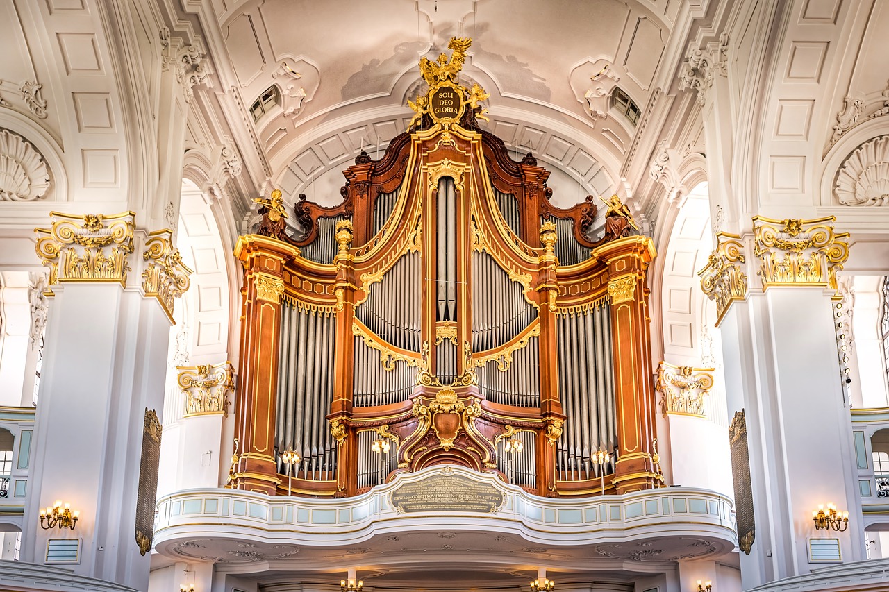 Vamzdis,  Organų,  Bažnyčia,  Michel,  Hamburg,  Katedra,  Auksas,  Istoriškai,  Baroko,  Religija