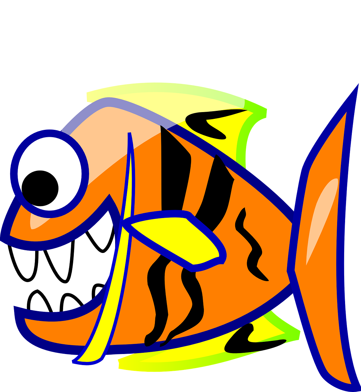 Piranha, Žuvis, Piraña, Oranžinė, Juostelės, Animacinis Filmas, Komiksas, Jūros Gyvenimas, Gyvūnas, Dantys