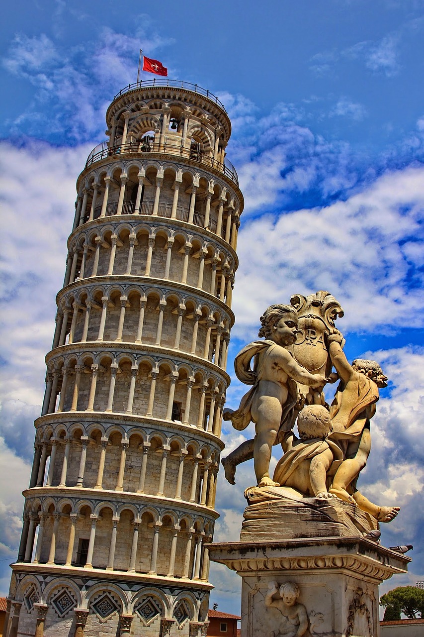 Pisa, Bokštas, Pasviręs Bokštas, Italy, Toskana, Pastatas, Lankytinos Vietos, Kelionė, Orientyras, Šventė