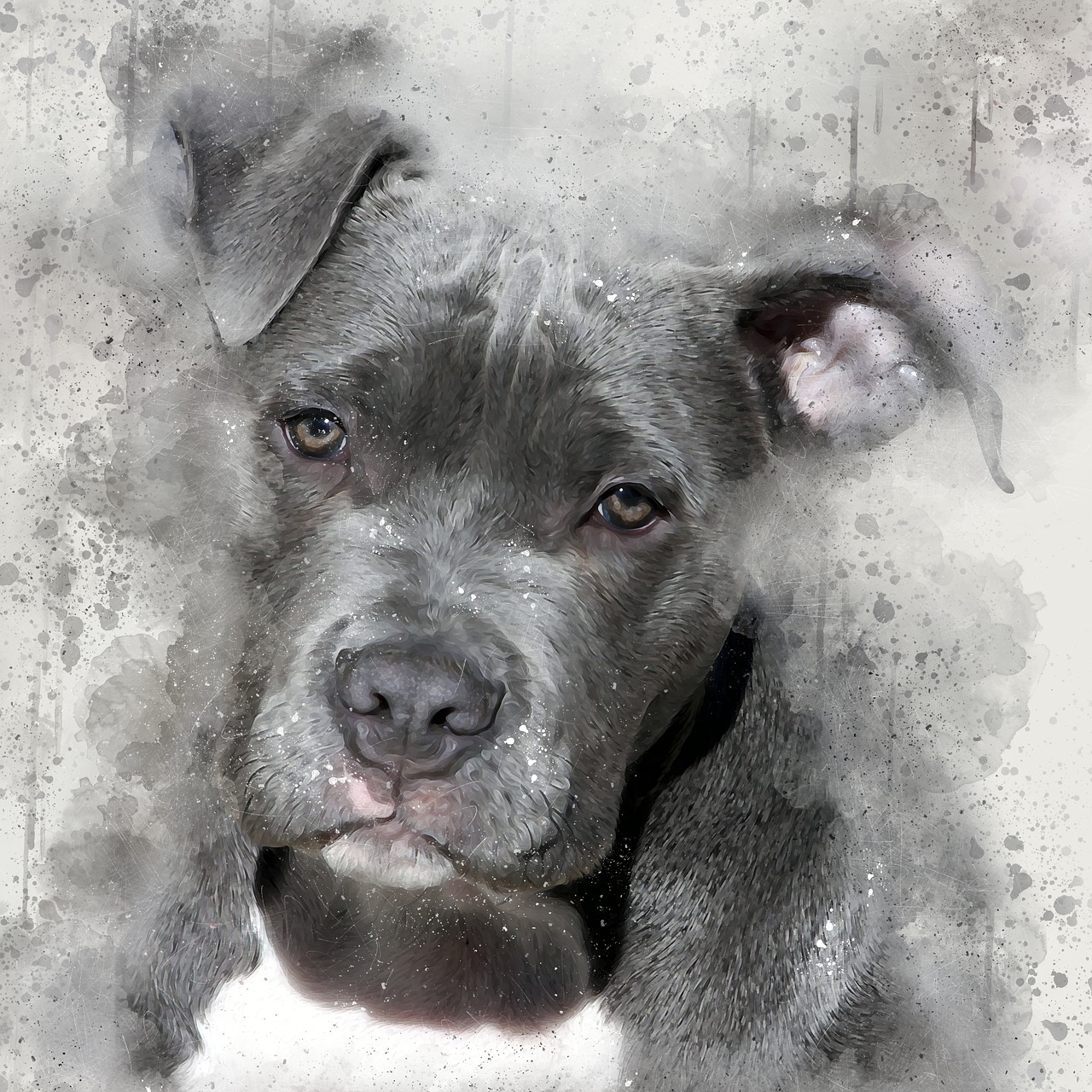 Pit Bull Dog, Akvarelės Drebulys, Šuo, Akvarelinis Šuo, Akvarelinė Tapyba, Dažytas Šuo, Dizainas, Dažymas, Plakatas, Naminis Gyvūnėlis