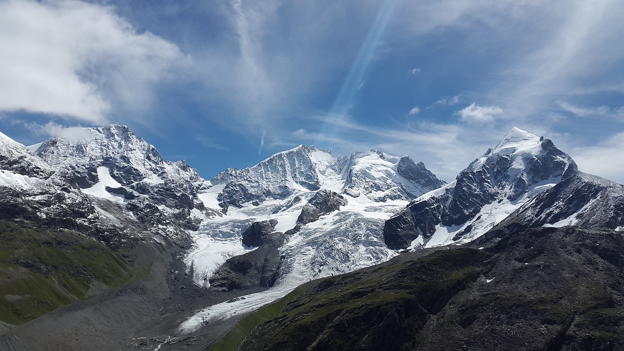 Piz Bernina, Aukšti Kalnai, Bernina, Piz Morteratsch, Biancograt, Alpių, Kalnai, Ledynas, Aukštybinių Kalnų Kelionė, Sniegas