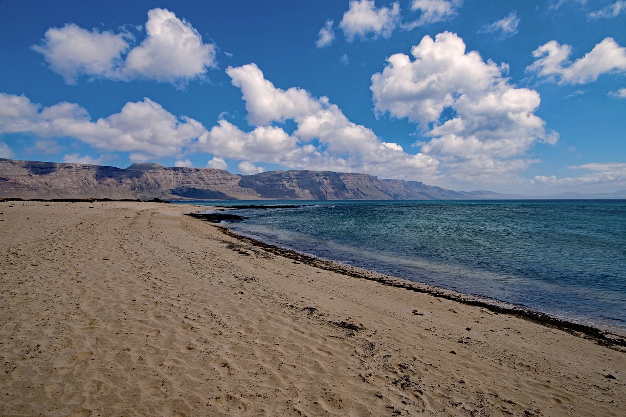 Playa Francesca, La Graciosa, Kanarų Salos, Ispanija, Afrika, Jūra, Vanduo, Kranto, Vaizdas, Lanzarote