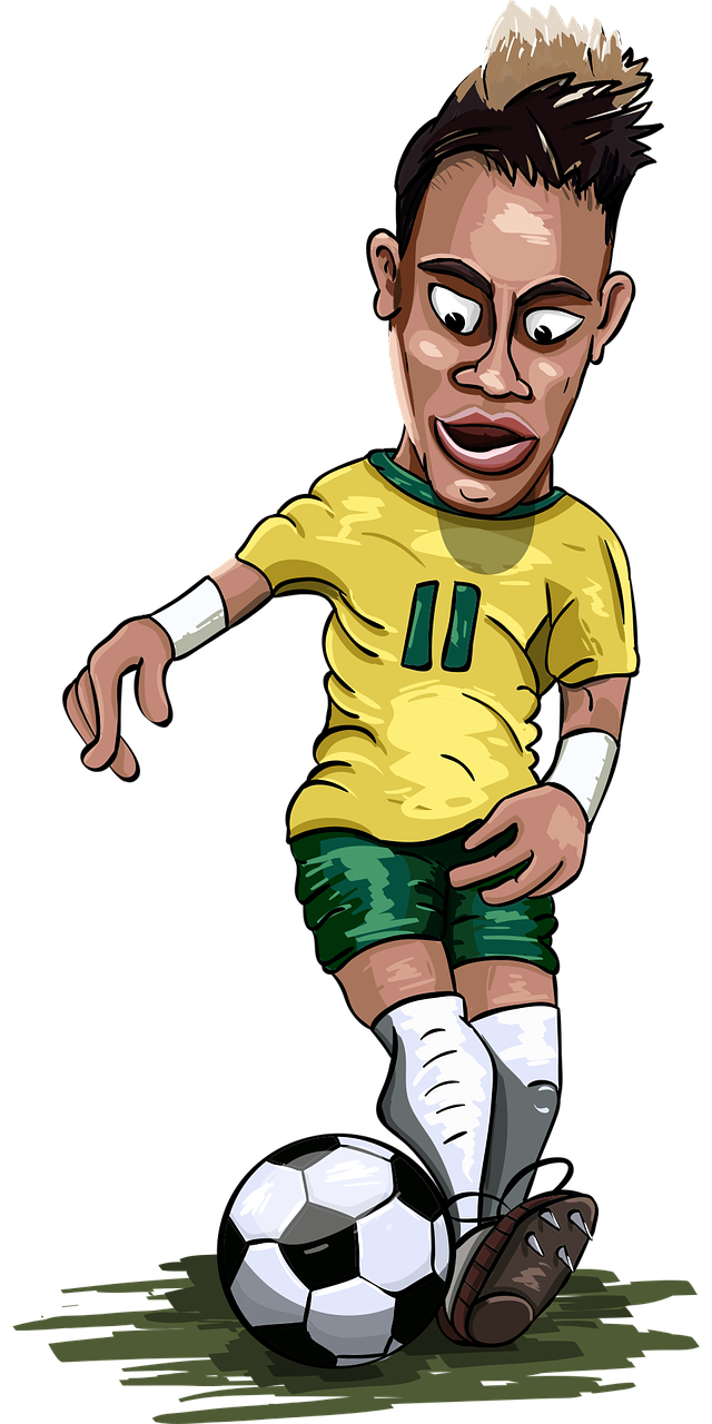 Grotuvas,  Rutulinis,  Neymar,  Brazilijos,  Futbolas,  Žaisti,  Triukas,  Sportas,  Animacinis Filmas,  Karikatūra