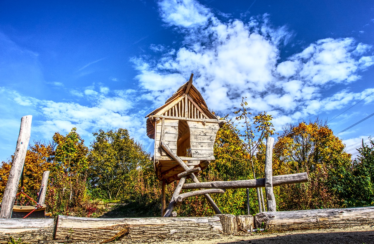 Playhouse, Playset, Žaidimų Aikštelė, Vaikai, Laisvalaikis, Linksma, Mediena, Žaisti, Vaikų Žaidimų Aikštelė, Laipiojimo Bokštas