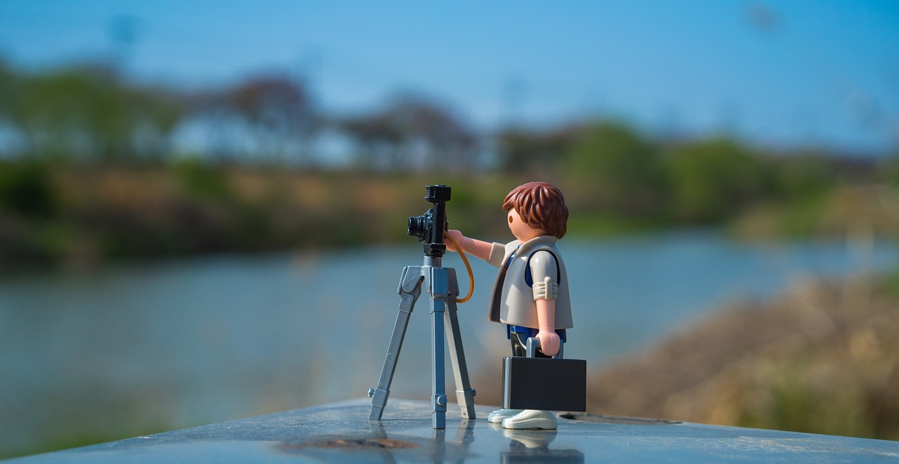 Playmobil, Fotografija, Fotografas, Ex 4, Trikojis, Šaudymas, Fotoaparatas, Fotografai, Upė, Parkas