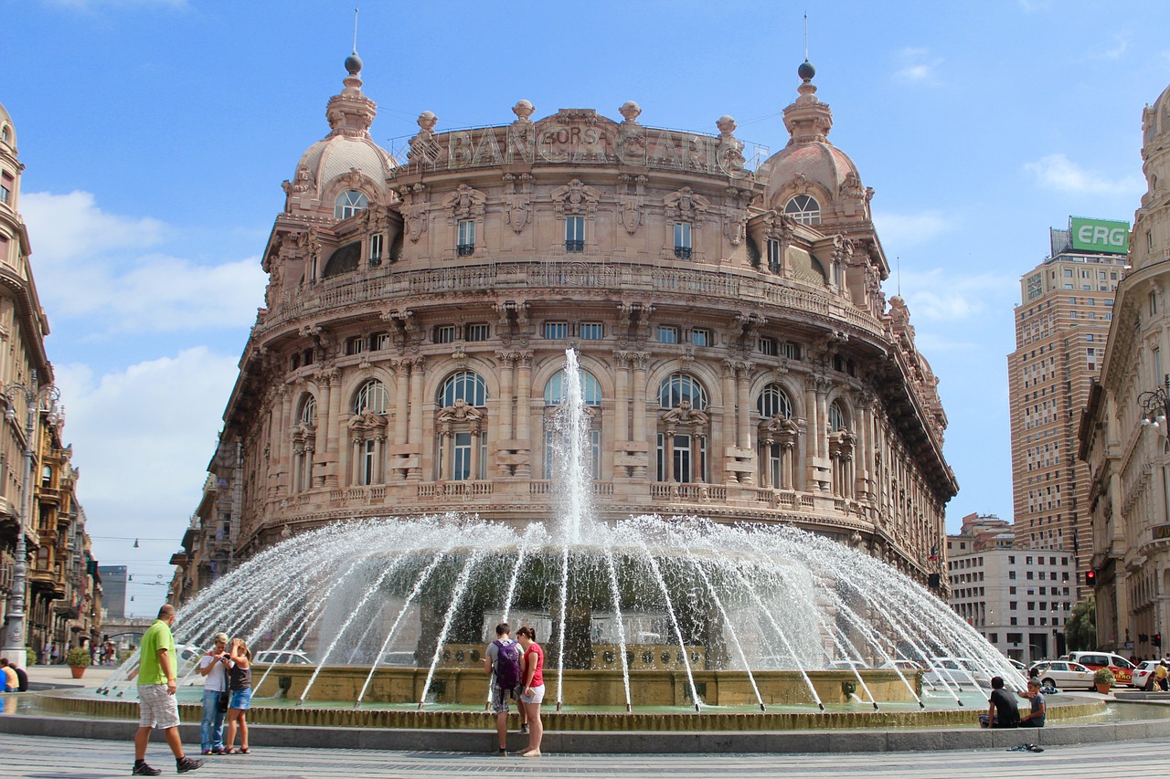 Genoa, Plaza, Šaltinis, Italy, Pastatas, Maišas, Miestas, Architektūra, Statyba, Nemokamos Nuotraukos