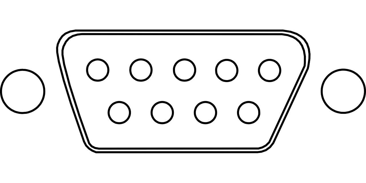 Kištukas, Kompiuteris, Db-9, Rs-232, Ryšys, Jungtis, Duomenys, Nemokama Vektorinė Grafika, Nemokamos Nuotraukos,  Nemokama Licenzija