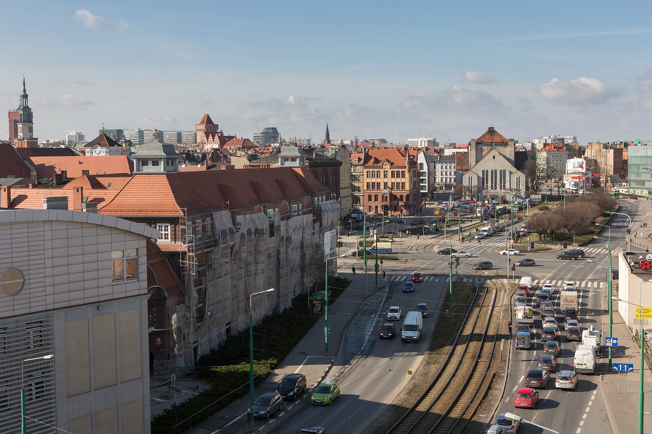 Lenkija, Poznan, Estkowskiego, Miesto Panorama, Pėsčiųjų Takai, Pastatas, Panorama, Vaizdas, Miestas, Bokštas