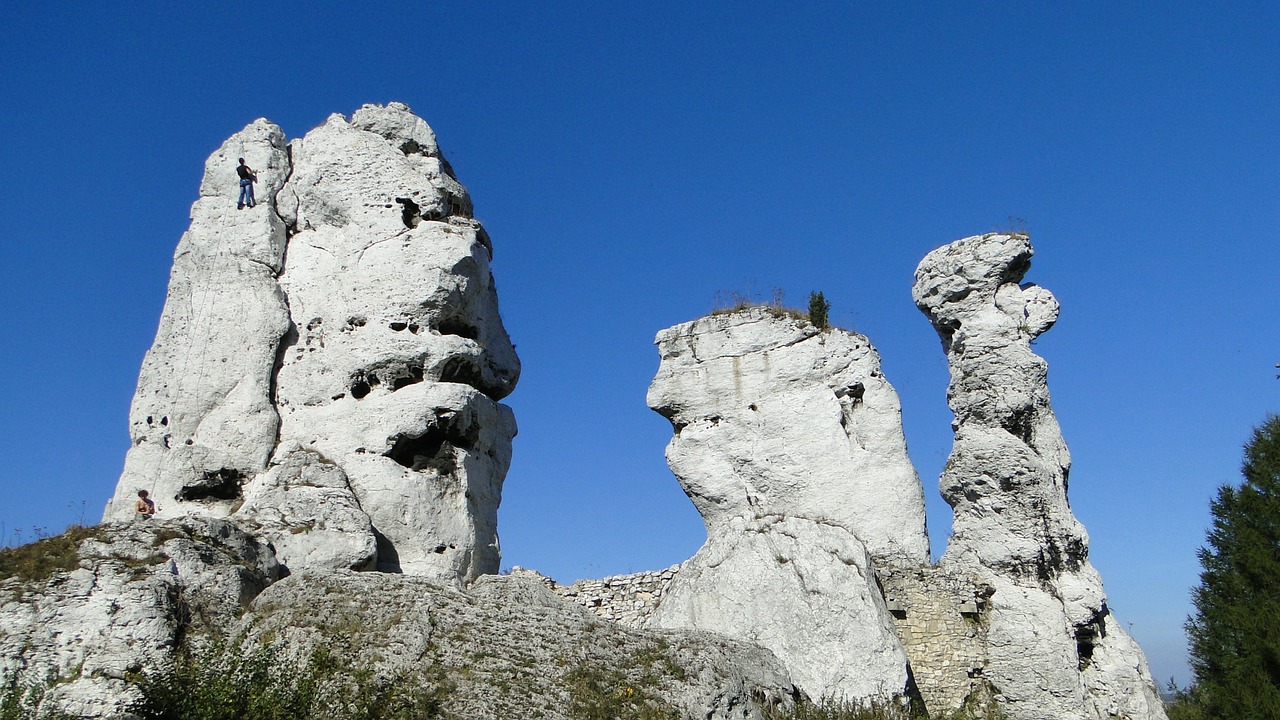 Lenkija, Ogrodzieniec, Jura Krakowsko Częstochowa, Akmenys, Vaizdas, Gamta, Peizažai, Rokas, Riedulys, Alpinizmas