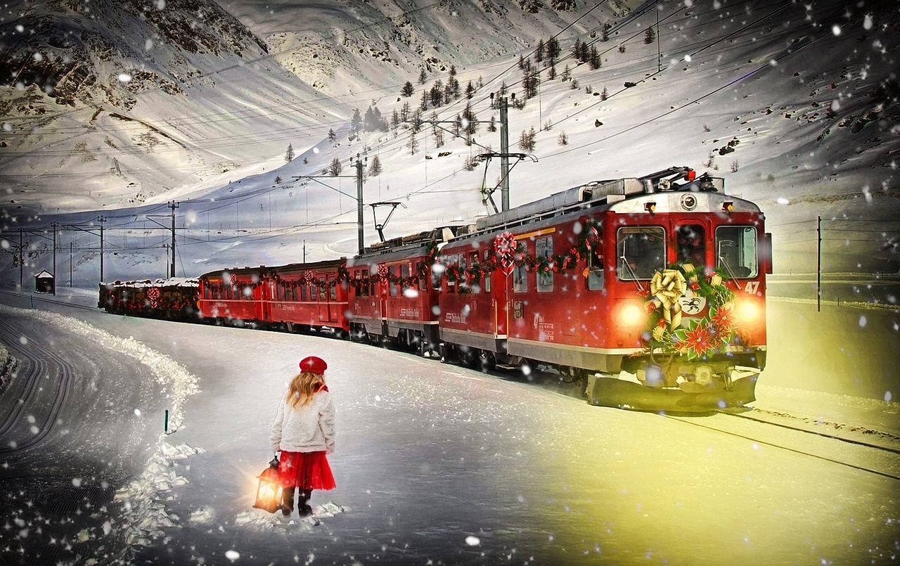 Polar Express, Traukinys, Kalėdų Traukinys, Maža Mergaitė, Kalėdos, Polar, Žiema, Šventė, Xmas, Gabenimas