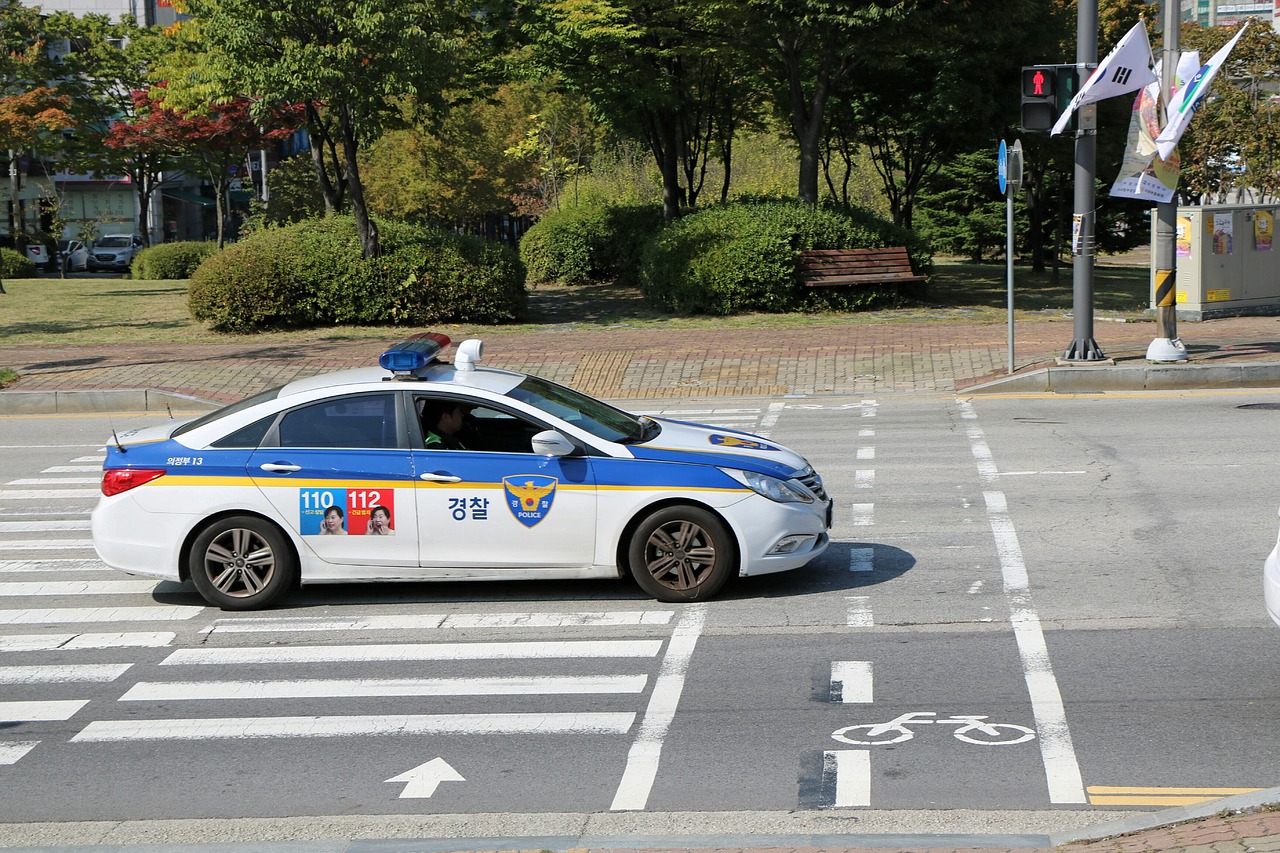 Policija, Kelias, Automobilis, Korėjos Respublika, Nemokamos Nuotraukos,  Nemokama Licenzija