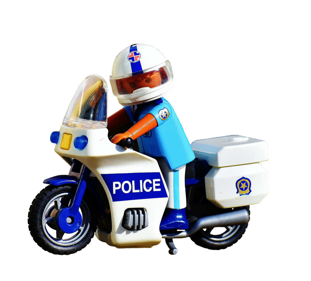 Policija, Motociklas, Policininkas, Dviračių Transporto Priemonė, Kontrolė, Figūra, Dviratis, Juokinga, Playmobil, Žaislai