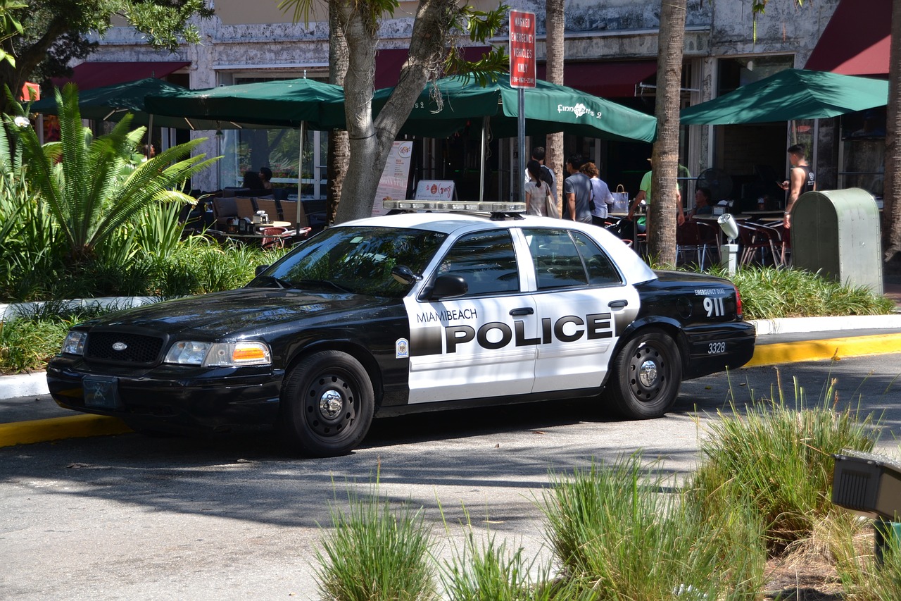 Policija, Policijos Automobilis, Automatinis, Miami, Majamio Paplūdimys, Usa, Nemokamos Nuotraukos,  Nemokama Licenzija
