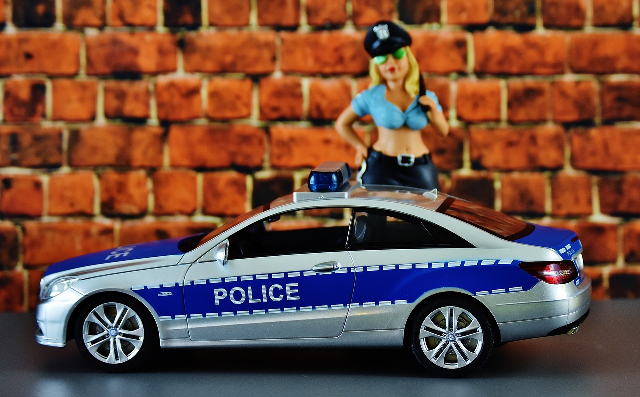 Policininkė, Policija, Policijos Automobilis, Patruliuojantis Automobilis, Ordnungshüter, Juokinga, Uniforma, Figūra, Nemokamos Nuotraukos,  Nemokama Licenzija