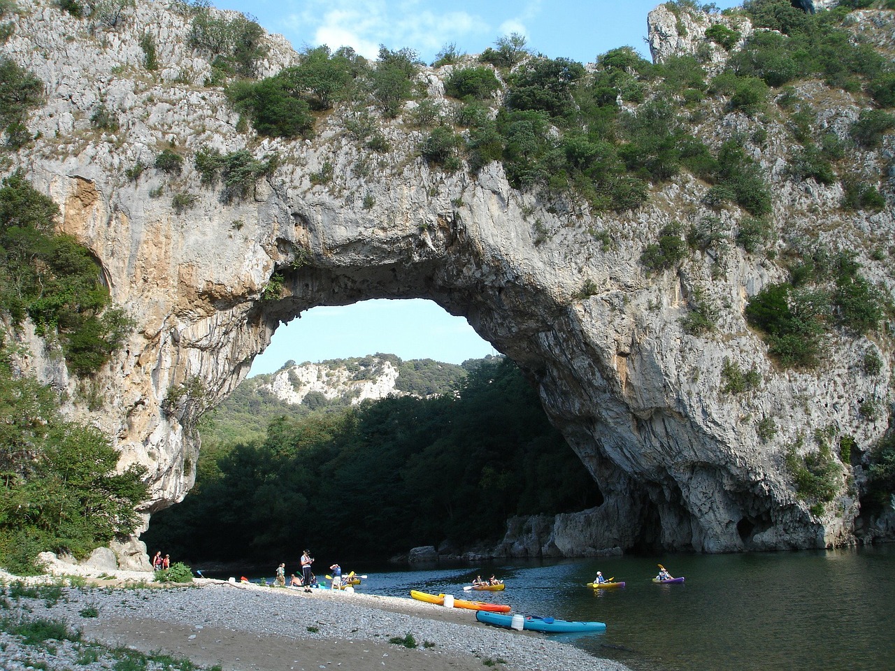 Pont Darc, Ardeche, Gorges De Lardèche, France, Šventė, Upė, Irklas, Paddleris, Buriuotojas, Vanduo