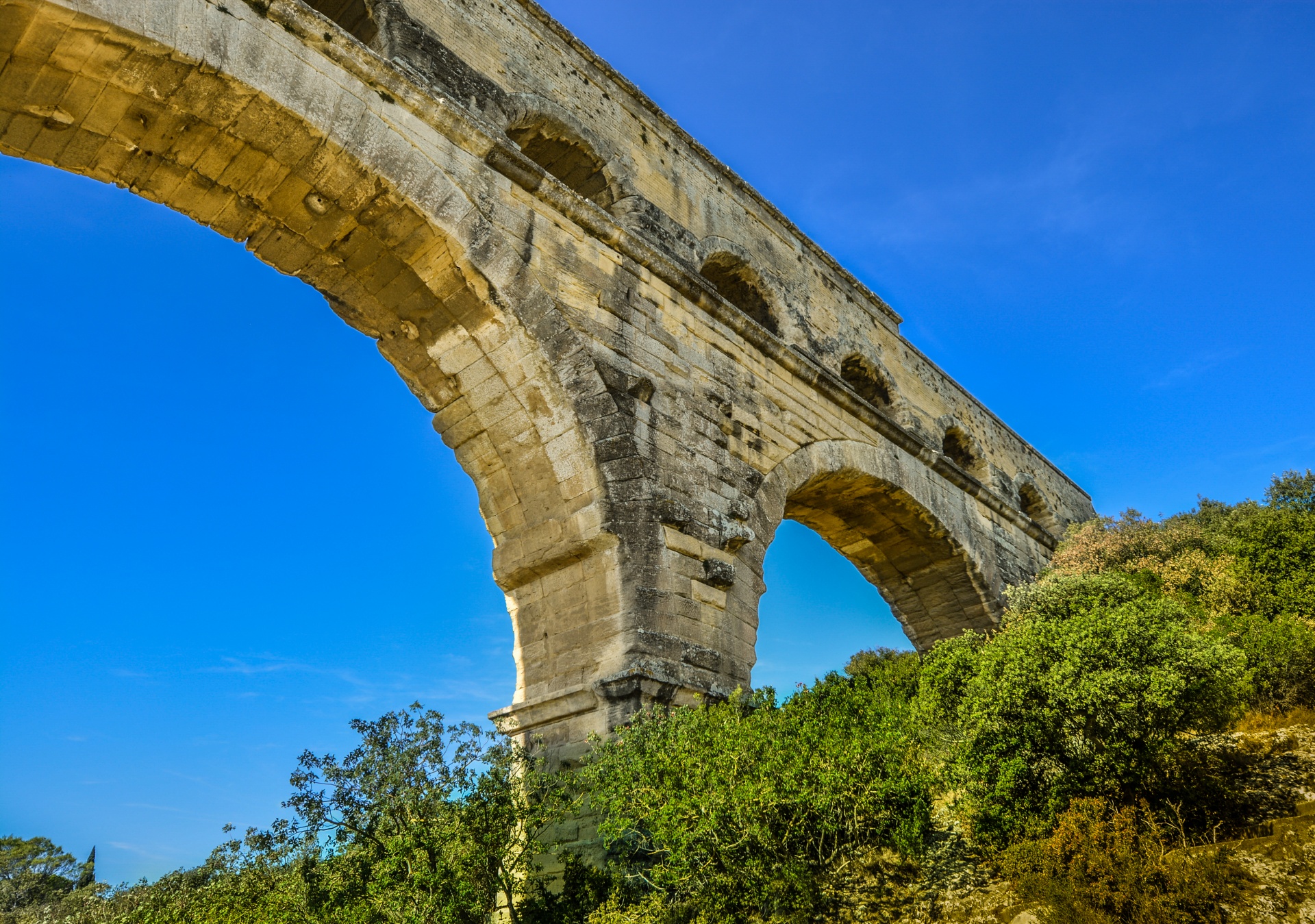 Romėnų,  Sugadinti,  Senovės,  Vanduo,  Akvedukas,  Pont & Nbsp,  Du & Nbsp,  Gard,  Provence,  France