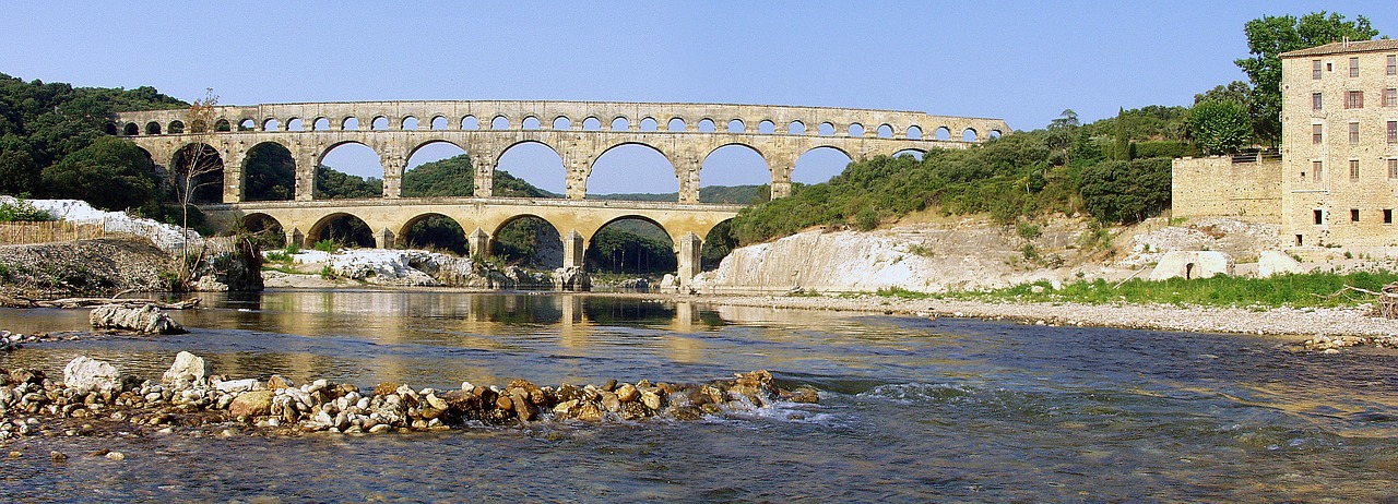 Pont Du Gard, Tiltas, France, Romėnų, Senovės, Architektūra, Akvedukas, Upė, Kelionė, Vaizdingas