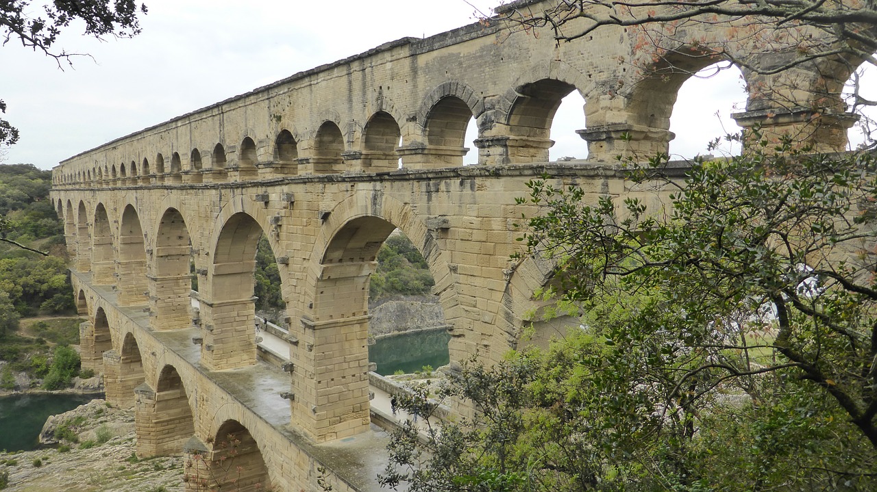 Pont Du Gard, Viadukas, Tiltas, France, Nemokamos Nuotraukos,  Nemokama Licenzija