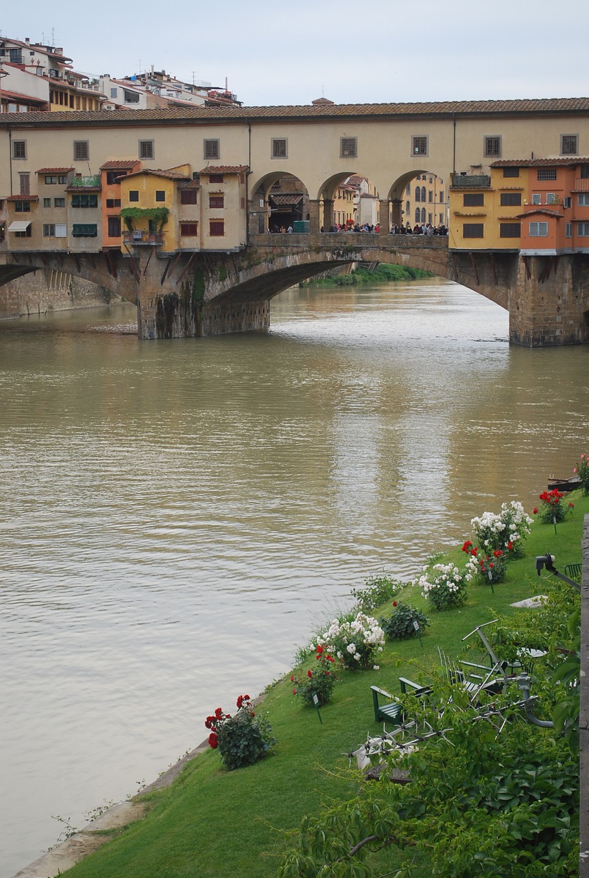 Ponte Vecchio, Italy, Florencija, Upė, Toskana, Tiltas, Architektūra, Firenze, Orientyras, Turizmas