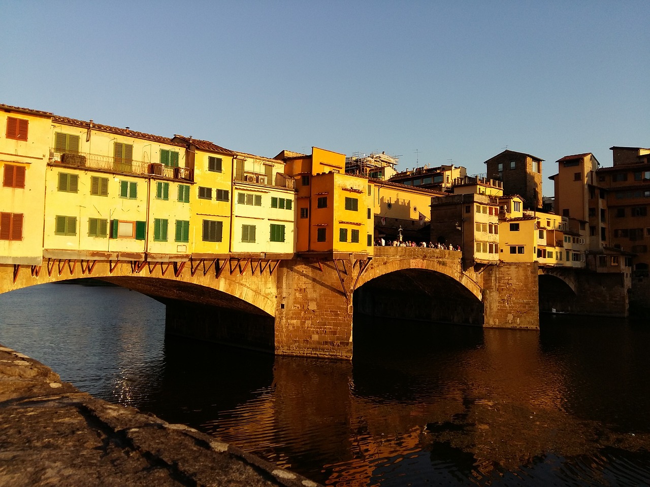 Ponte Vecchio, Firenze, Florencija, Toskana, Italijos Kultūra, Miestas, Italy, Vasara, Upė, Tiltas