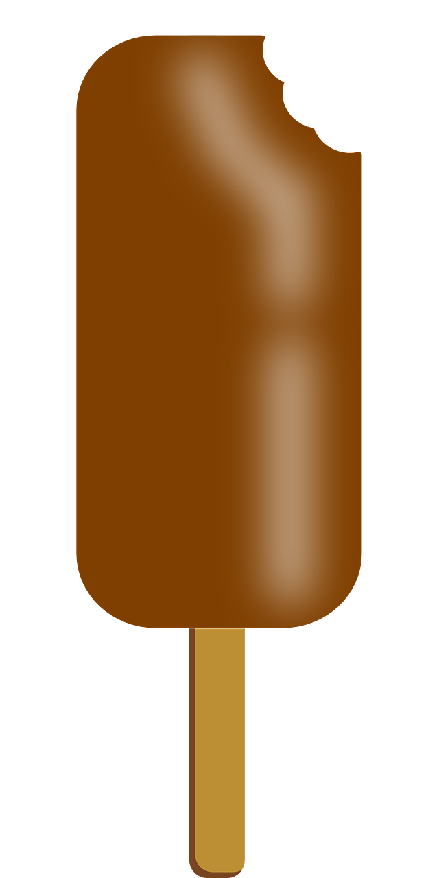 Popsicle, Ruda, Stick, Šokoladas, Vasara, Valgyti, Desertas, Gydyti, Įkandimas, Nemokama Vektorinė Grafika