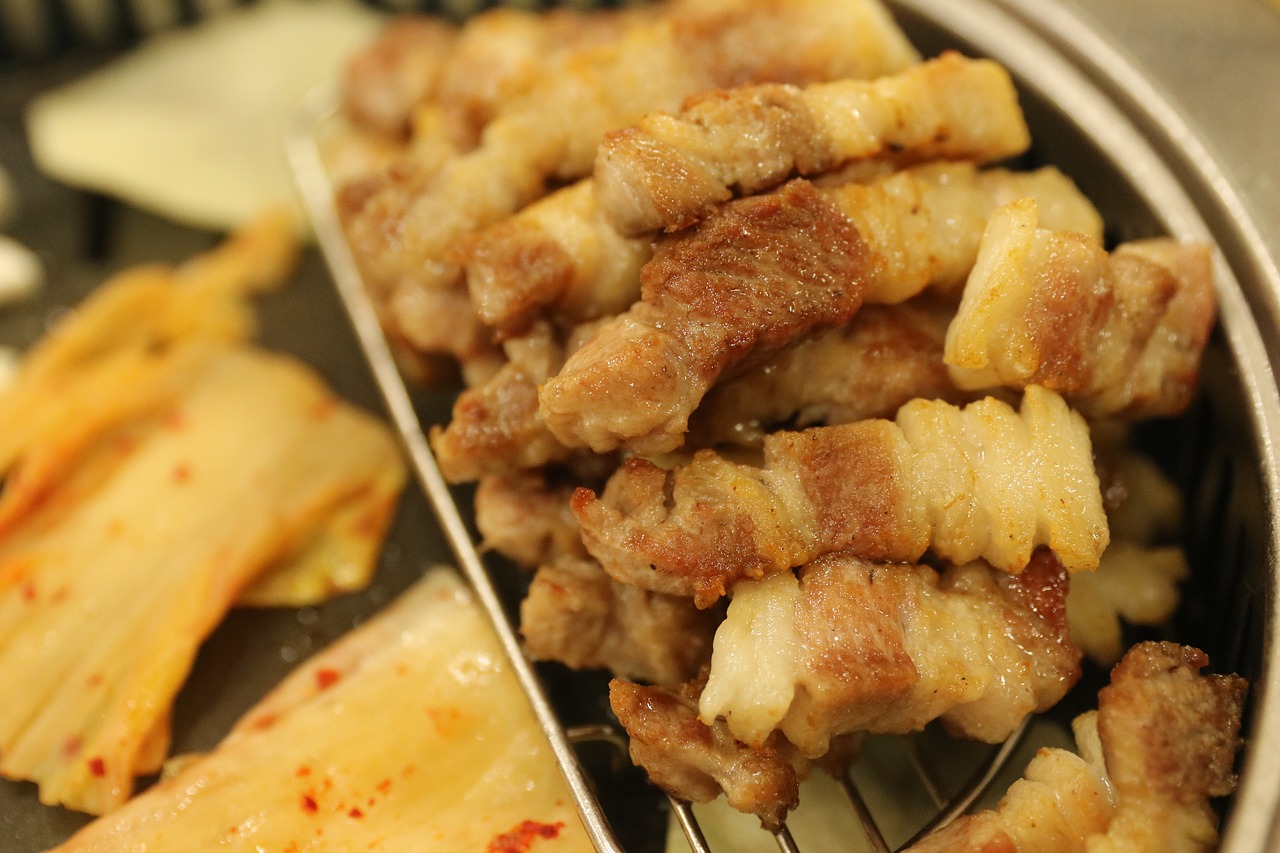 Kiauliena, Maistas, Kimchi, Mėsa, Kepti Ant Grotelių, Valgomasis, Kiaulė, Korėjos Respublika, Korėjiečių Maistas, Maisto Fotografija