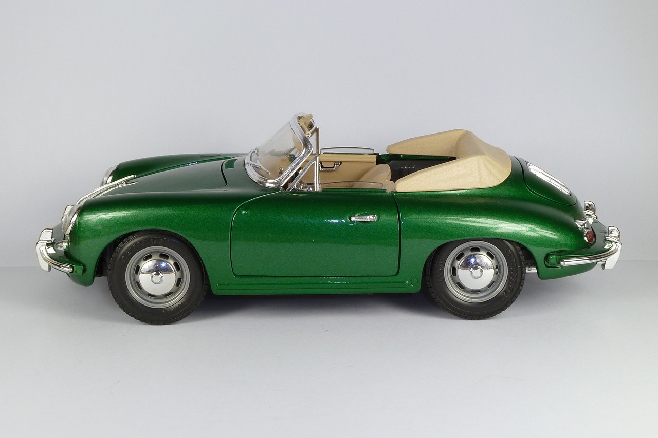 Porsche,  356 B,  Cabrio,  1961,  356B,  Kabrioletas,  1X18,  Modelis Automobilis,  Bburago, Nemokamos Nuotraukos