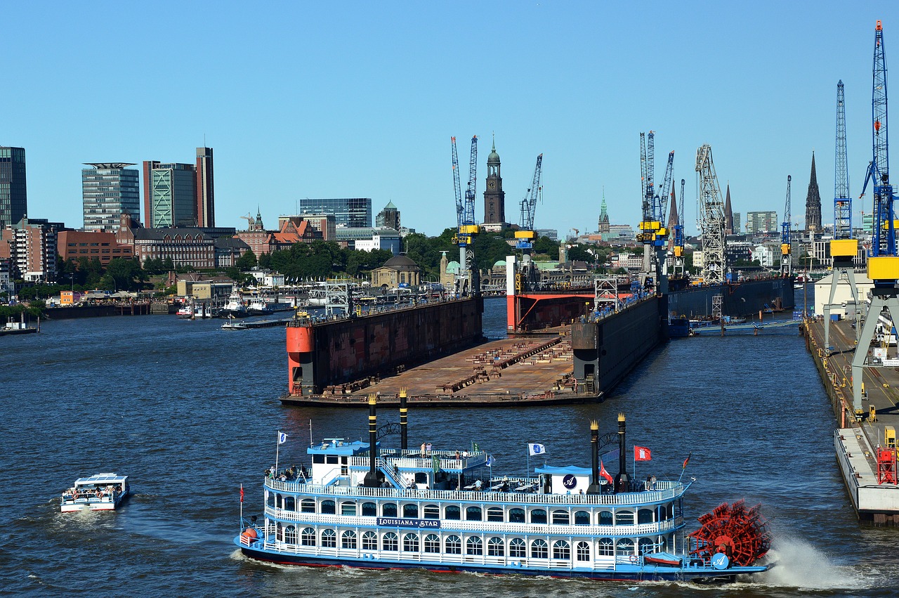 Uosto,  Laivas,  Kranai,  Miestas,  Hamburg,  Elbe, Nemokamos Nuotraukos,  Nemokama Licenzija