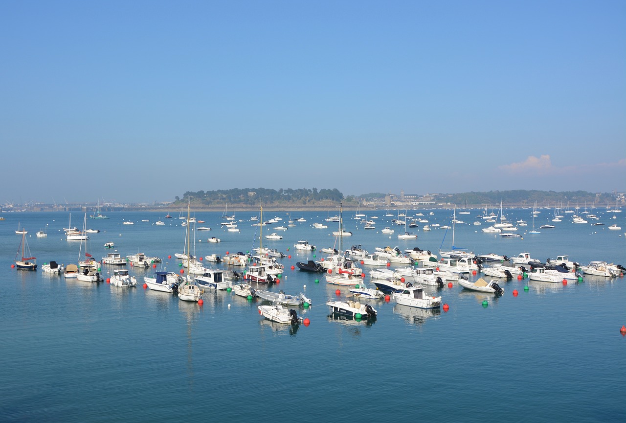 Uostas Dinard,  Marina,  Panoraminis Vaizdas,  Jūra,  Valtys,  Brittany,  Švartuosis,  Uosto Plaisance,  Transportas,  Jūrų