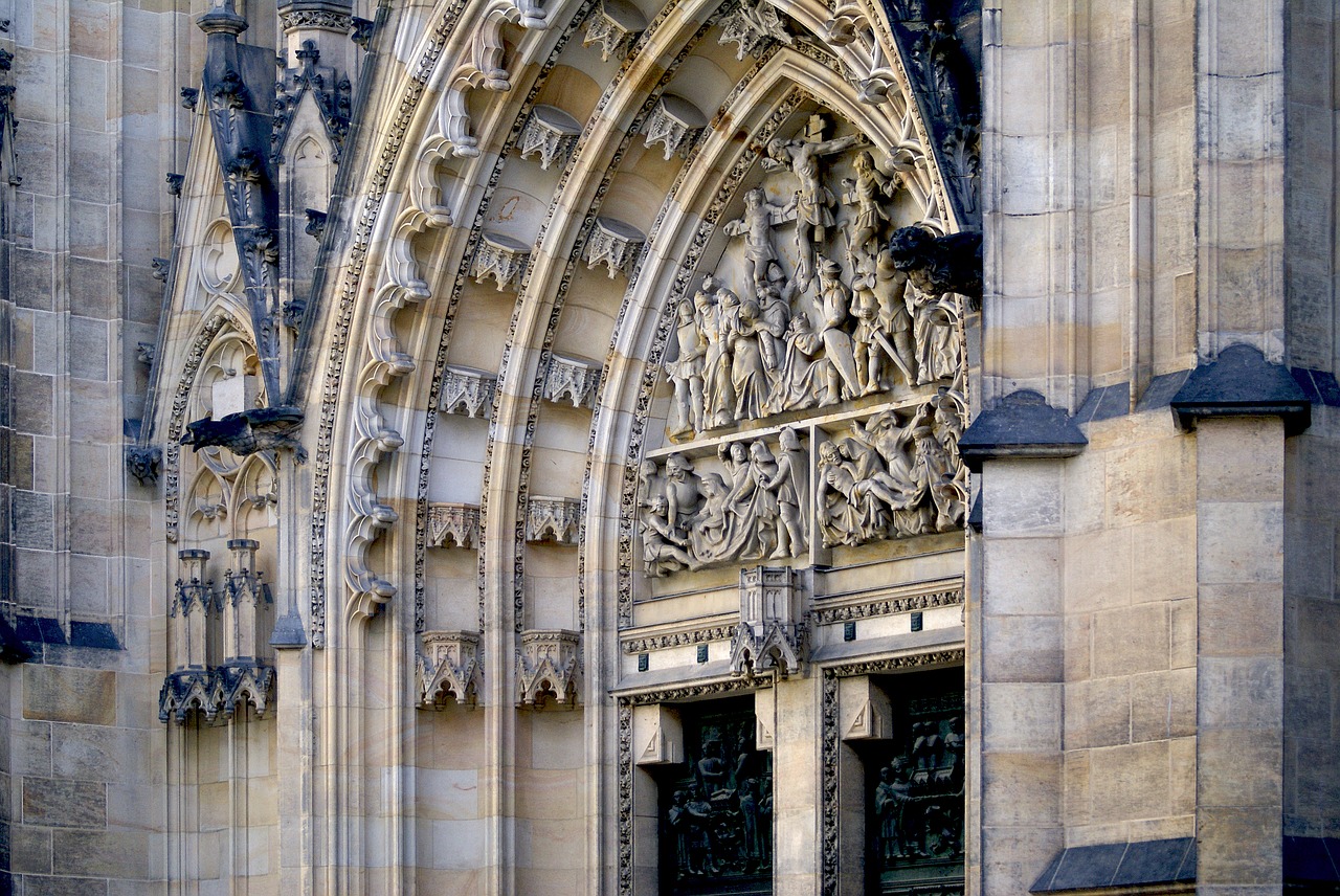 Portalas, Skulptūra, Palengvėjimas, Katedra, Čekijos Respublika, Prague, Skaičiai, Smiltainis, Senamiestis, Paminklas