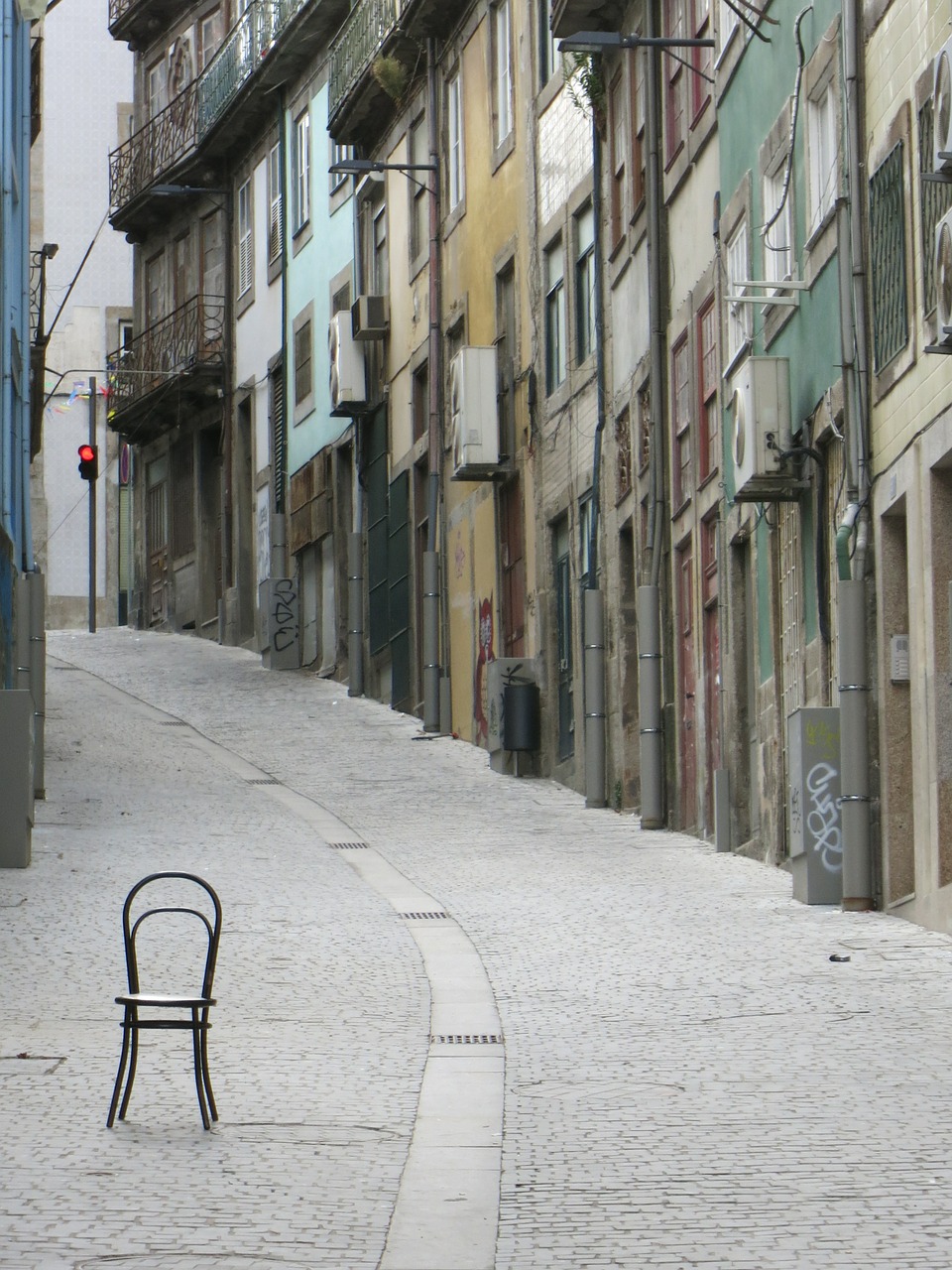 Porto, Kėdė, Alėja, Vintage, Miestas, Portugal, Priekinis, Kelias, Fado, Tuščia