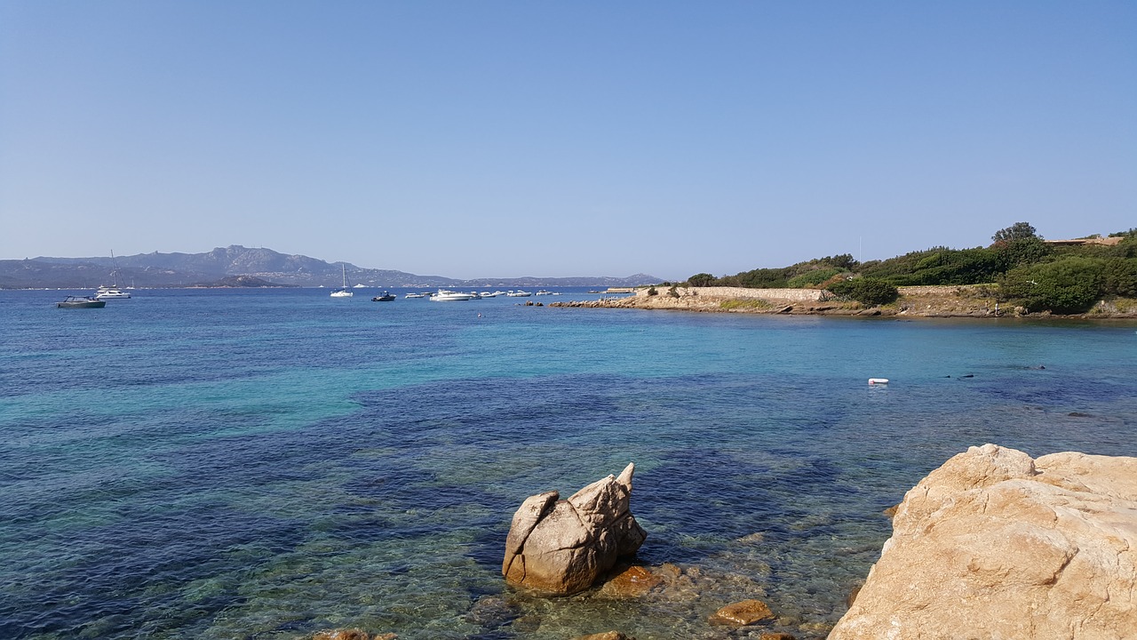 Porto Rotondo, Sardinija, Akmenys, Jūra, Vasara, Jachta, Rokas, Atostogos, Kraštovaizdis, Cove