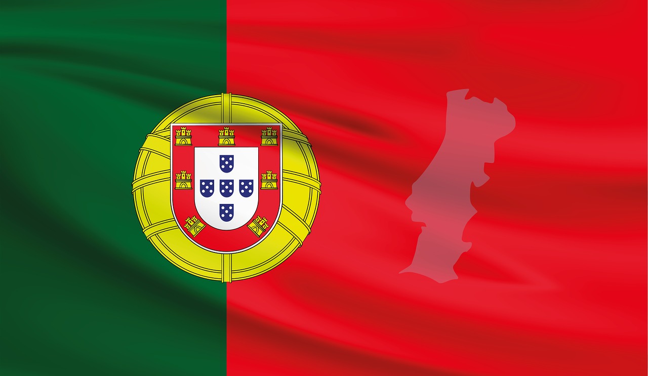 Portugal, Vėliava, Reklama, Žalias, Raudona, Auksas, Žemėlapis, Kontūrai, Nemokamos Nuotraukos,  Nemokama Licenzija