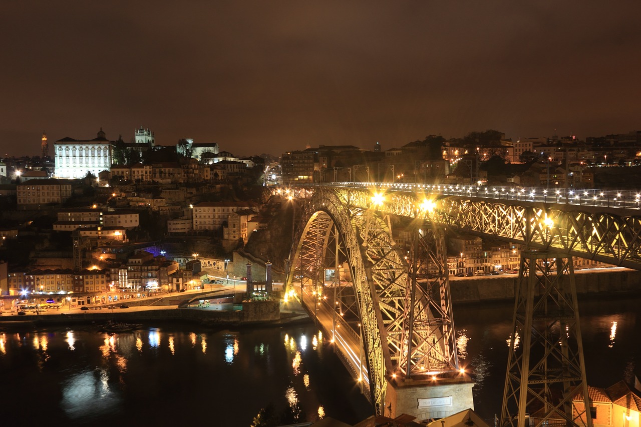 Portugal, Porto, Eifelio Tiltas, Vakaras, Nemokamos Nuotraukos,  Nemokama Licenzija