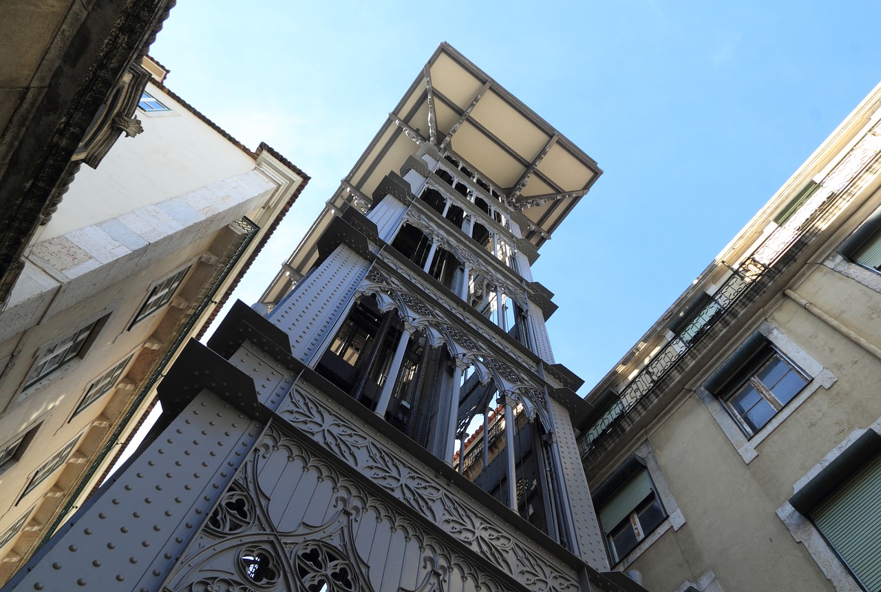 Portugal, Lisbonas, Pėsčiųjų, Liftas, Elevador De Santa Justa, 1902, Liftas, Nemokamos Nuotraukos,  Nemokama Licenzija