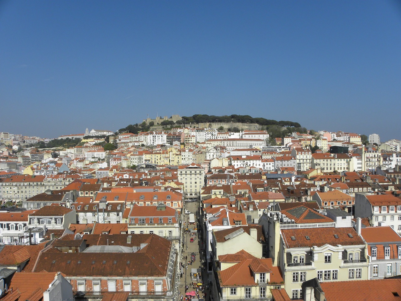 Portugal, Lisbonas, Panoraminis, Miestas, Požiūris, Dekadentas, Turizmas, Senamiestis, Horizontas, Nemokamos Nuotraukos