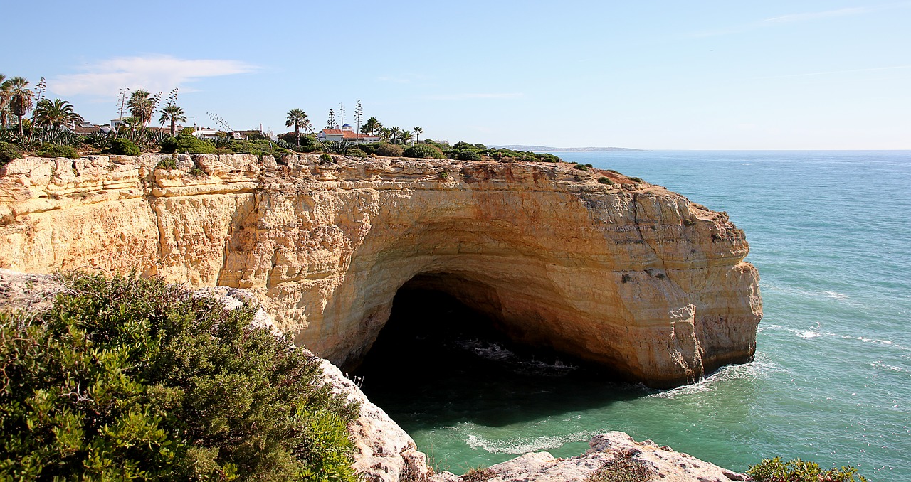 Portugal, Algarve, Kranto, Rokas, Gamta, Dangus, Banga, Uolos Pakrantė, Атлантический, Papludimys