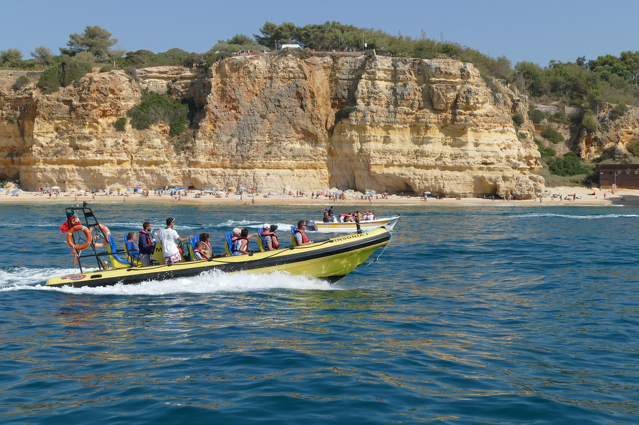 Portugalija,  Algarve,  Jūra,  Rokas,  Pakrantės,  Papludimys,  Valtis,  Atostogos,  Rocky Kranto, Nemokamos Nuotraukos