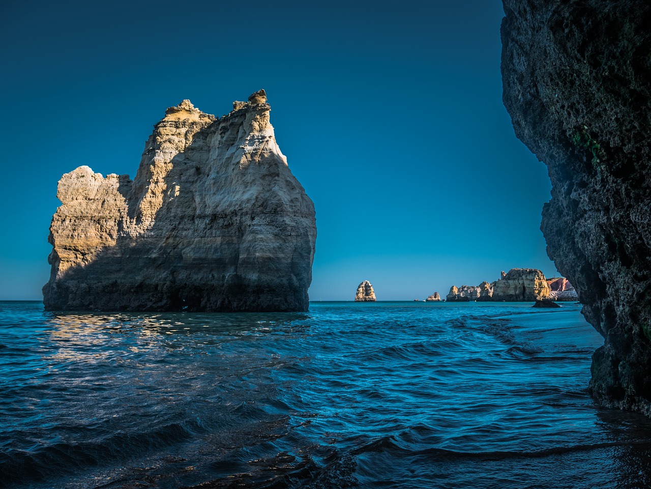 Portugalija,  Rokas,  Papludimys,  Jūra,  Vandens,  Pakrantės,  Kraštovaizdis,  Pobūdį,  Vandenynas,  Algarve