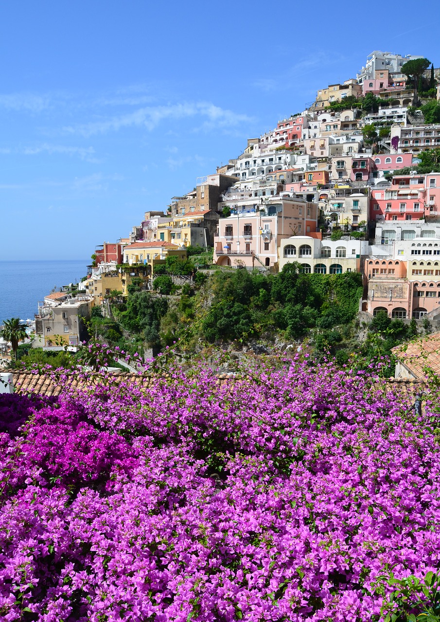 Positano,  Bugenvilija,  Pakrantė, Nemokamos Nuotraukos,  Nemokama Licenzija