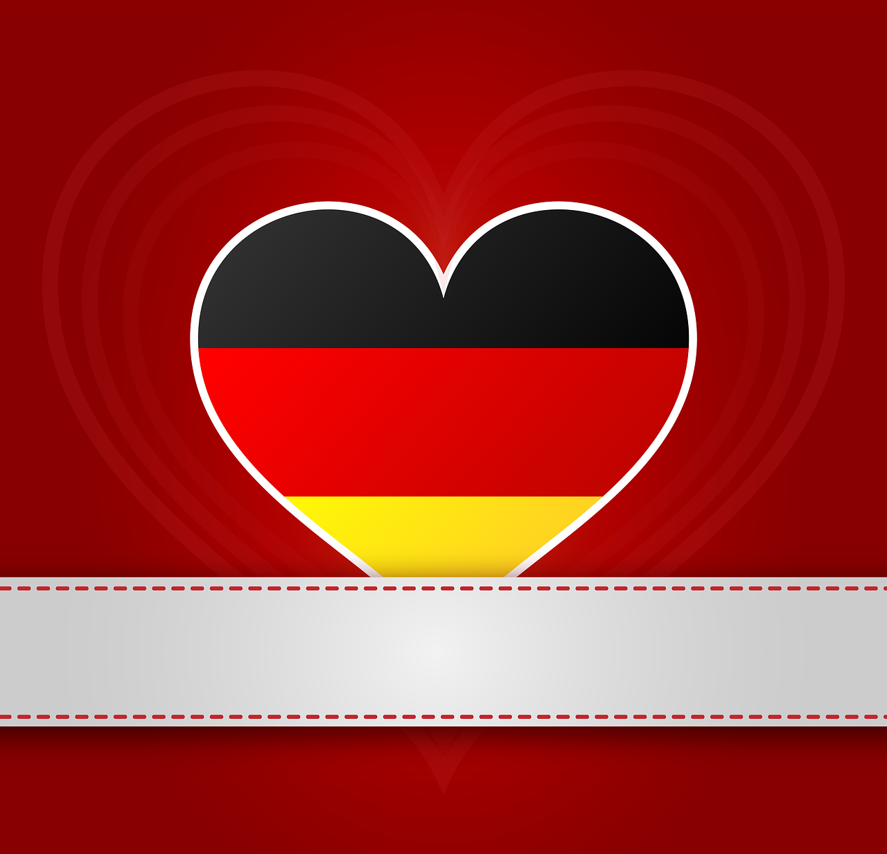 Atvirukas, Reklama, Vėliava, Vokietija, Šventė, Meilė, Dizainas, Širdis, Raudona, Mylimai