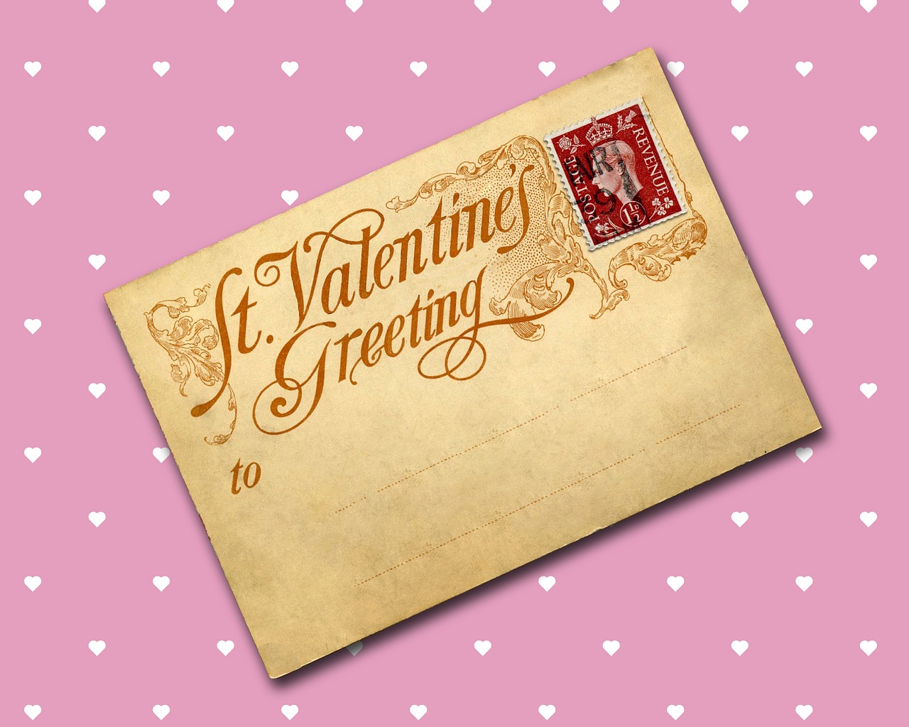 Atvirukas, Vintage, Derliaus Atvirukas, Valentino Diena, Valentine, Sveikinimai, Popierius, Senas, Tekstas, Pasveikinimas