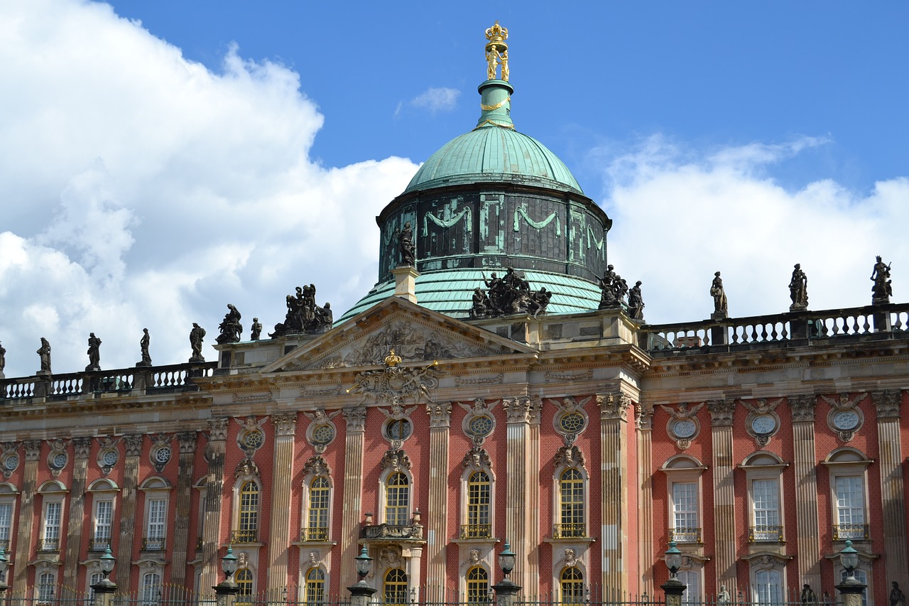 Potsdamas, Pilis, Pastatas, Istoriškai, Vokietija, Lankytinos Vietos, Turistų Atrakcijos, Fasadas, Architektūra, Schloss Sans Souci