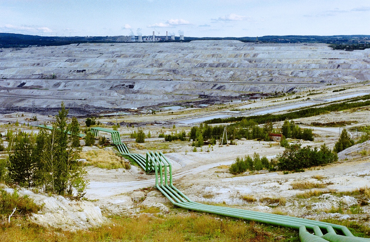 Elektrinė, Atvira Anglių Kasykla, Raundai, Rusvos Akmens Anglies, Dujotiekis, Anglis, Pramonė, Pramoninis Kraštovaizdis, Vaizdas, Mine