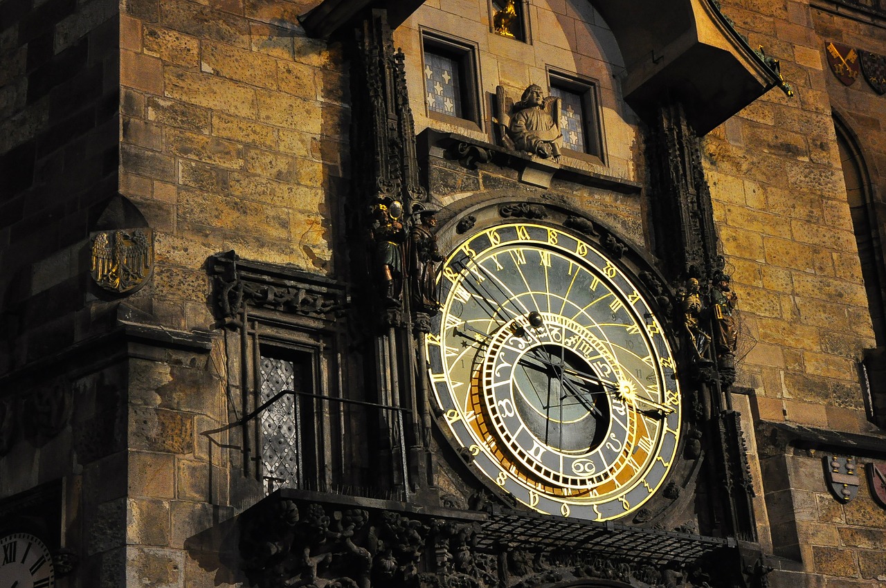 Prague, Laikrodis, Bokštas, Astronominis, Senas, Čekų, Miestas, Europa, Orientyras, Laikas