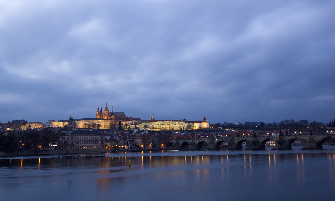 Prague, Čekijos Respublika, Prague Pilis, Naktinis Vaizdas, Nemokamos Nuotraukos,  Nemokama Licenzija