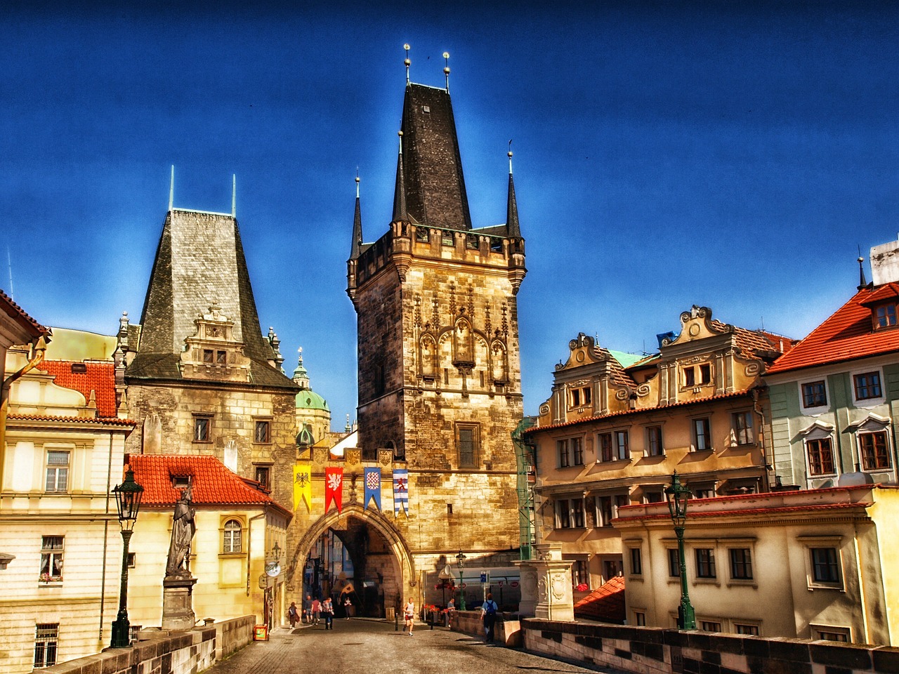 Prague, Čekijos Respublika, Charles Tiltas, Miestas, Panorama, Pastatai, Architektūra, Miesto, Miestai, Dangus