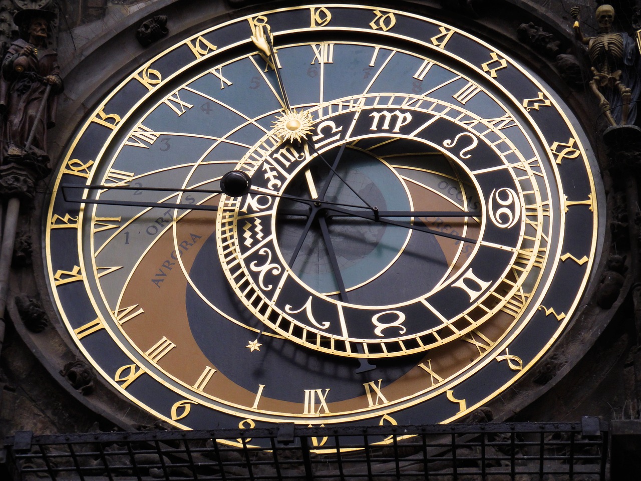 Prague, Laikrodis, Astronominis Laikrodis, Mėnulio Fazes, Astronomija, Laikas, Data, Nemokamos Nuotraukos,  Nemokama Licenzija