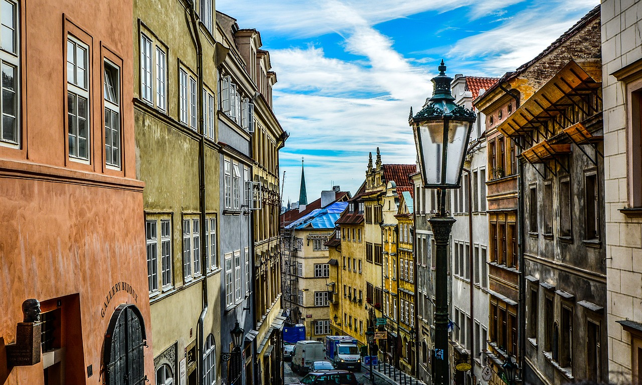 Prague, Gatvė, Dangus, Čekų, Europa, Europietis, Miesto, Architektūra, Pastatas, Miestas