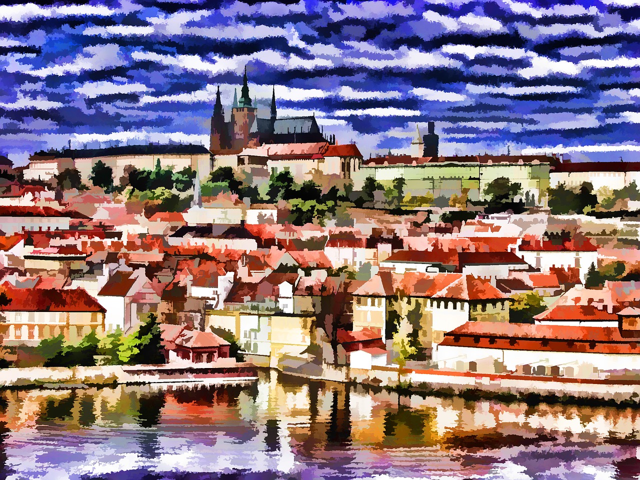 Prague, Miesto Panorama, Meno, Pilis, Čekų, Menas, Nemokamos Nuotraukos,  Nemokama Licenzija